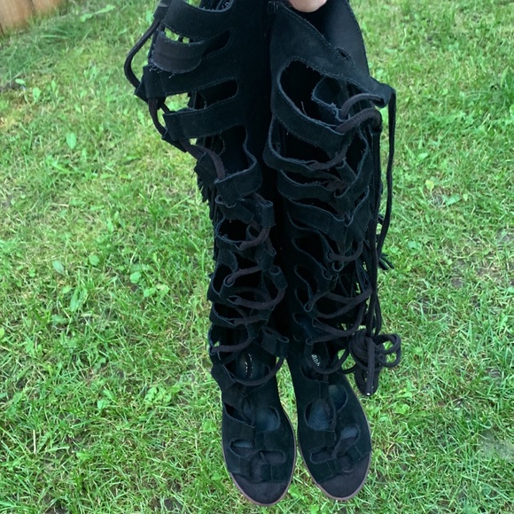 Jeffrey Campbell Secouer Fringe Boot Sandal - Picture 14 of 16